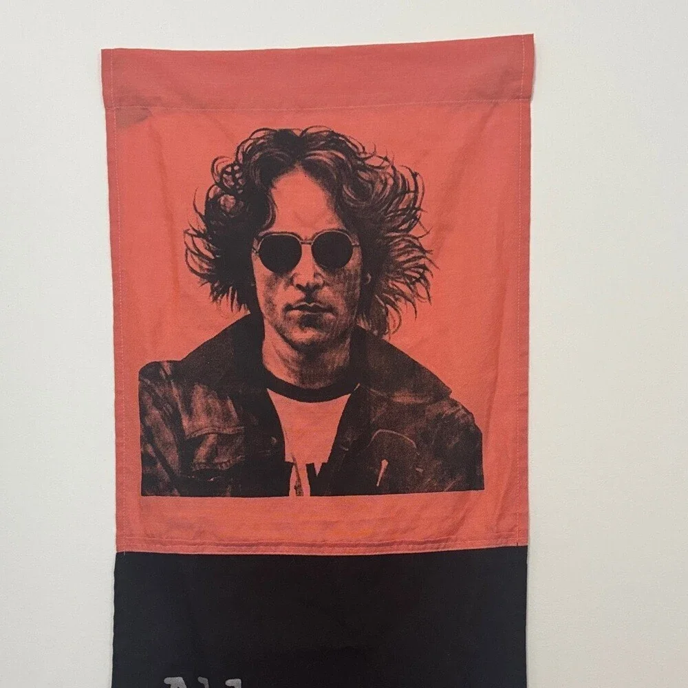 Tapestry decor wall art John Lennon all you need is love Orange Black Hanging